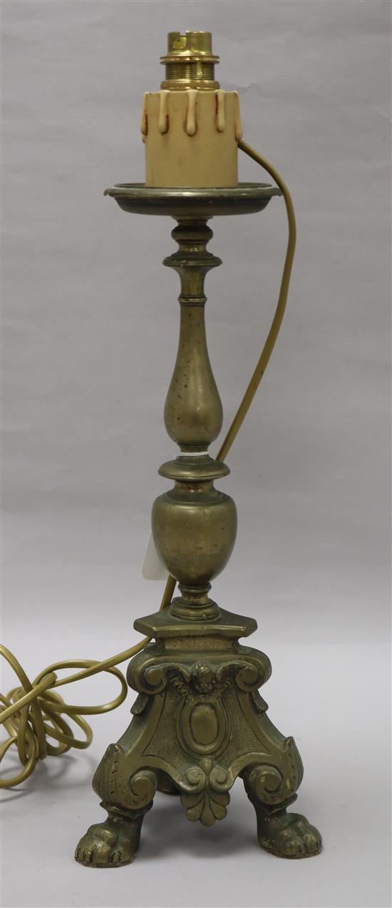 A baroque style converted lamp height 44cm